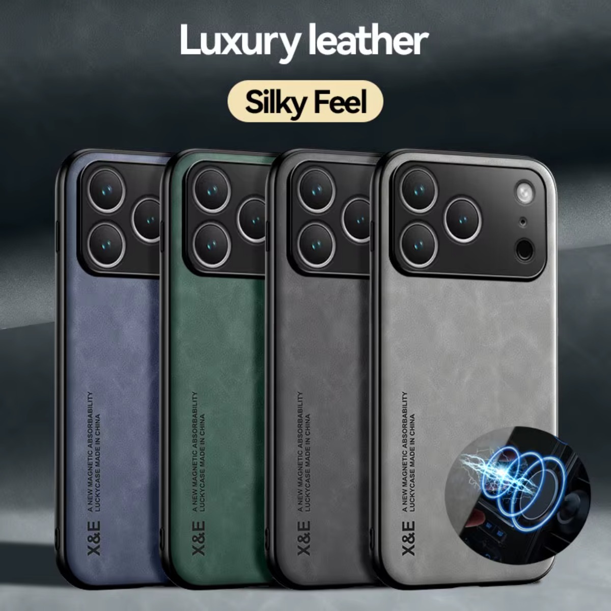 Car Phone Holder Magnetic - Capa de telefone de couro para