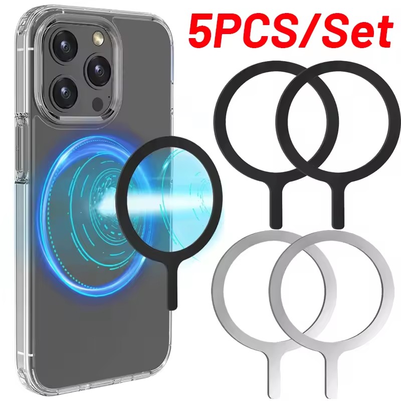 Car Phone Holder Magnetic - 5-1 peças Anel Adesivo para Carregamento