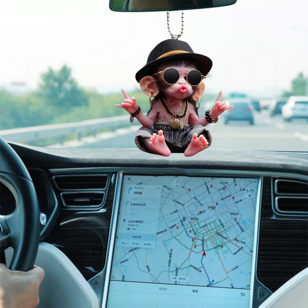 Car Accessories Xmas - Macaco chaveiro criativo dos desenhos animados